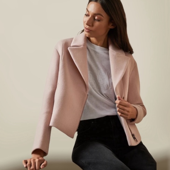 Ted Baker Asinata cropped Wool Biker jacket NWT - Picture 2 of 7
